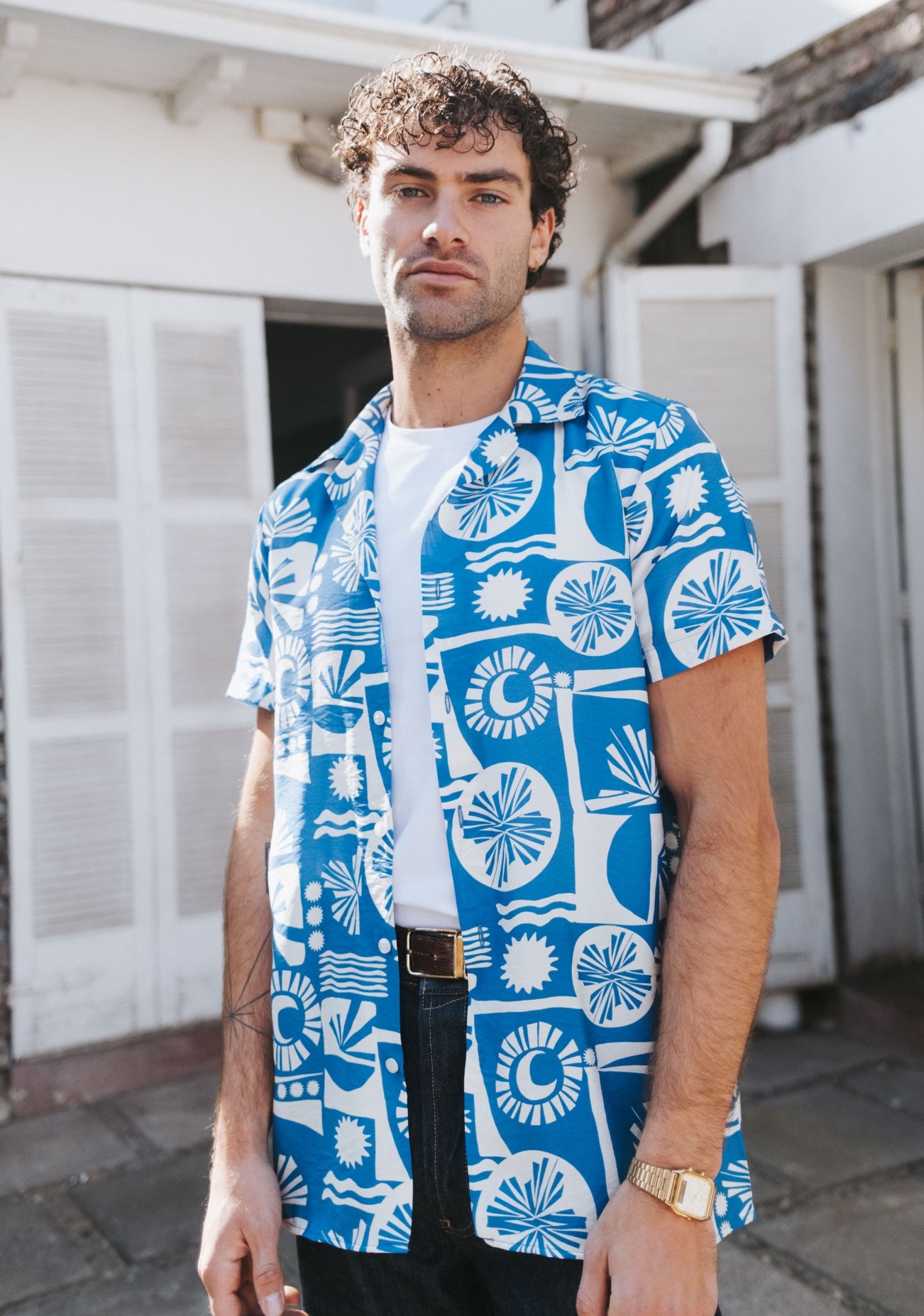 Cosmic Botanical Nebula Viscose Shirt Collection