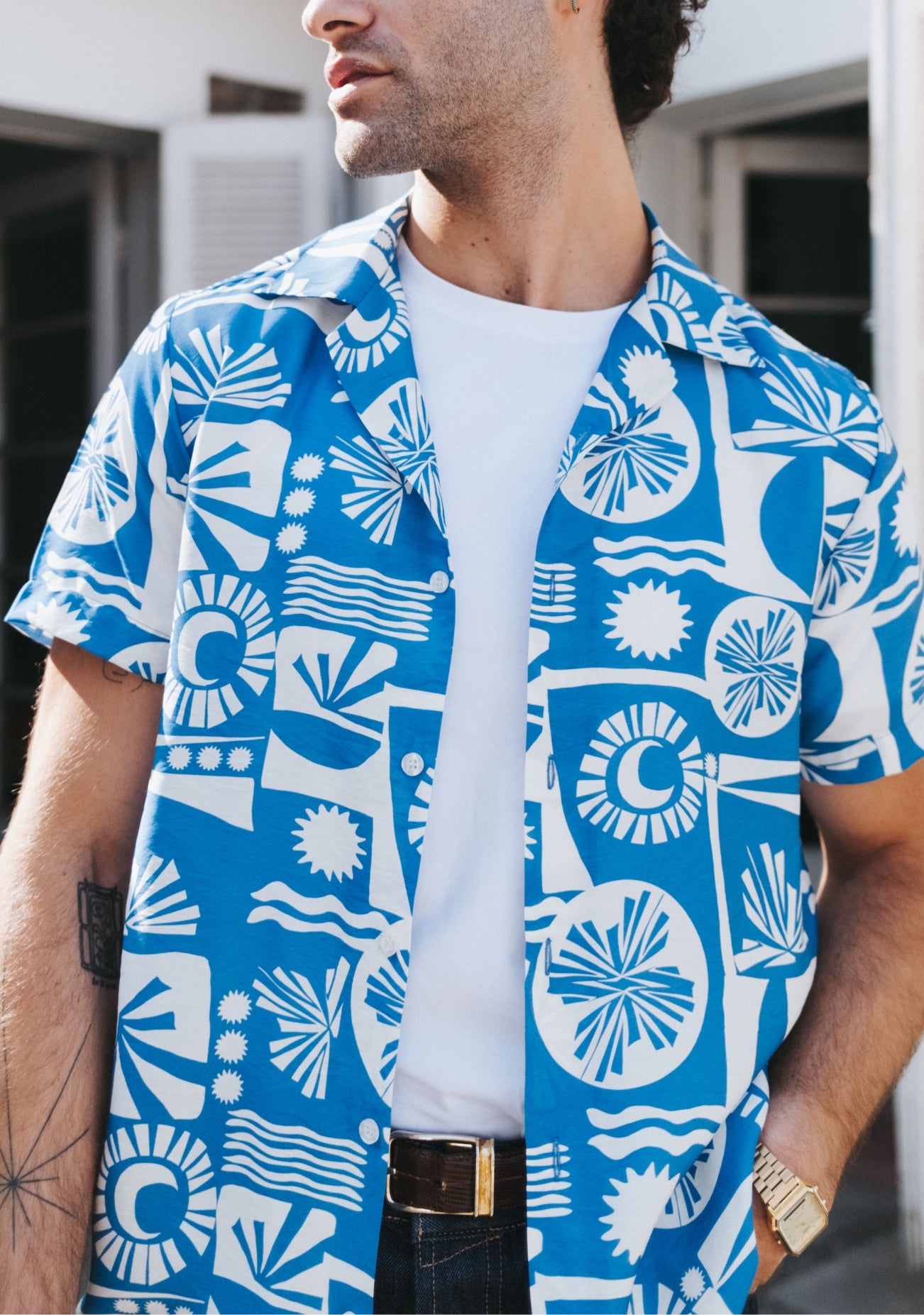 Cosmic Botanical Nebula Viscose Shirt Collection